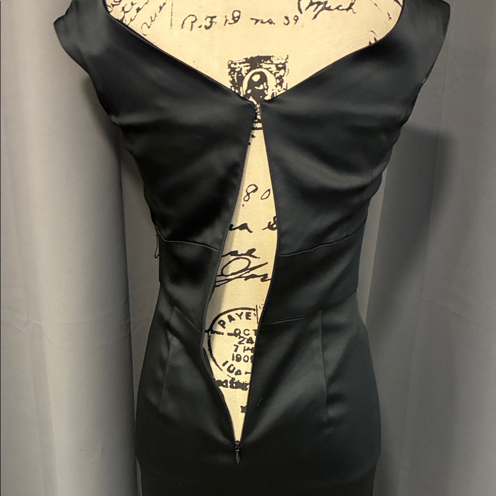 White House Black Market Black Satin Midi Dress - Picture 5 of 10